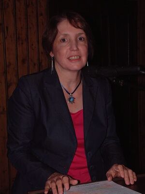 MdL Annette Karl bei ihrem Referat in Konnersreuth. 
